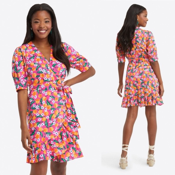 Draper James Wrap Dress Orange Blossom - Picture 7 of 16